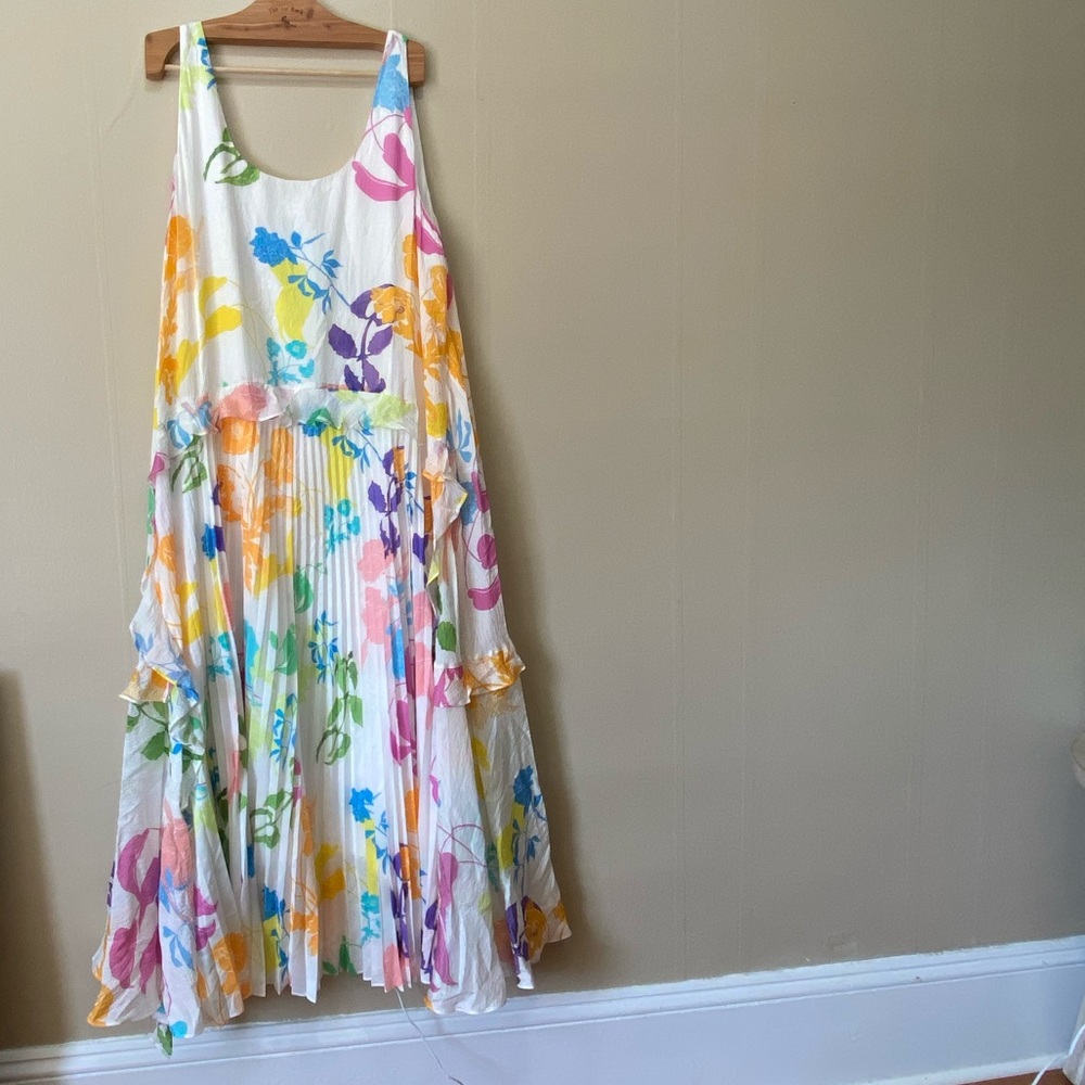 Tanya Taylor White Maxi Dress with Multicolor Floral Print - Picture 2 of 5